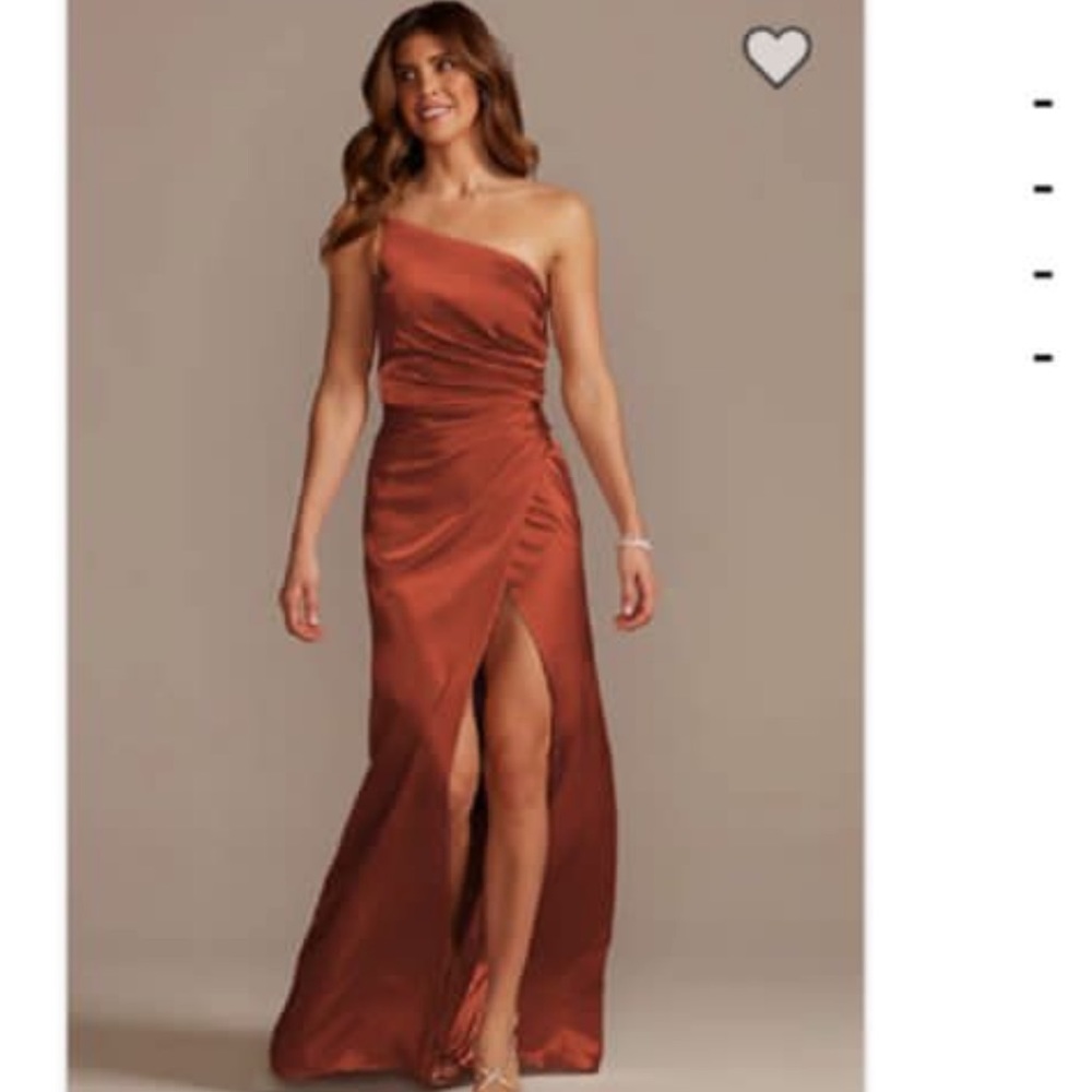 Charmeuse draped one shoulder dress, DAVIDS BRIDAL SIZE6